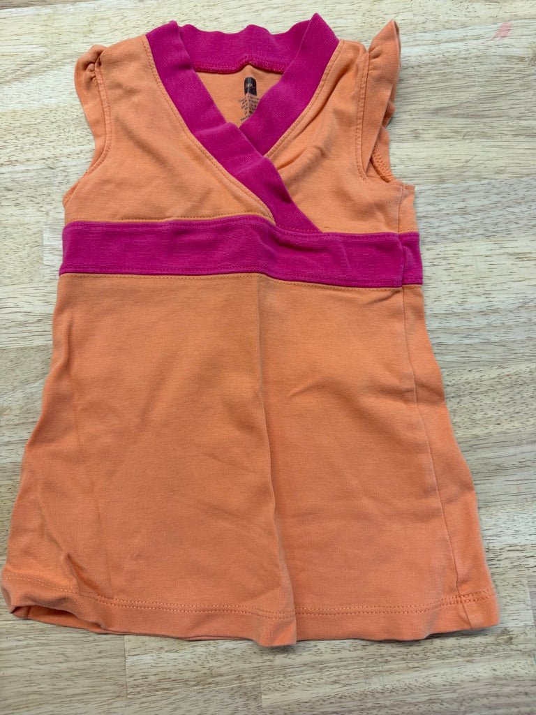 Tea Collection Orange & Pink Cap Sleeve Dress – 2 | Play - Nest and Sprout-Consignment
