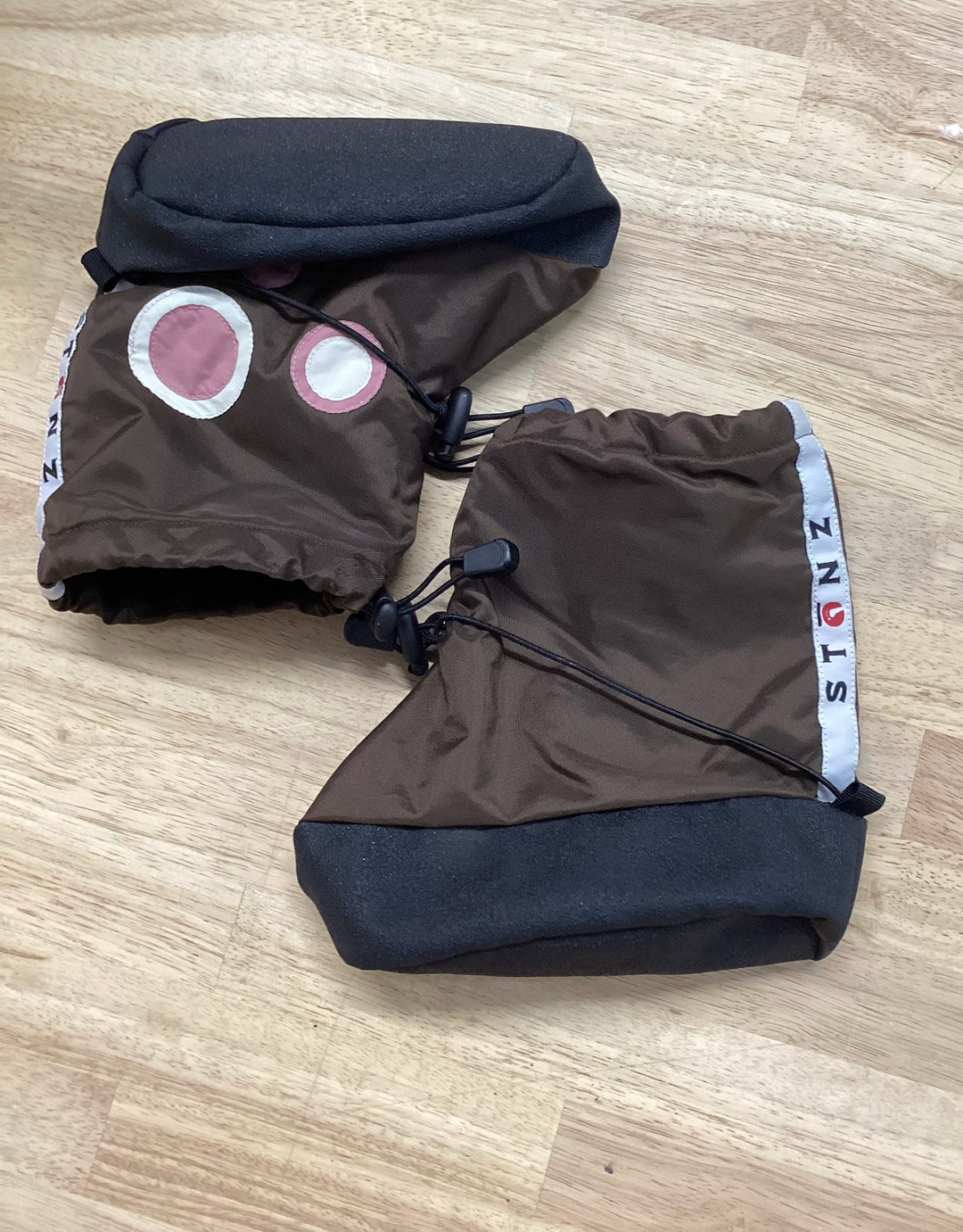 STONZ XL Booties – Brown with Pink Polka Dots