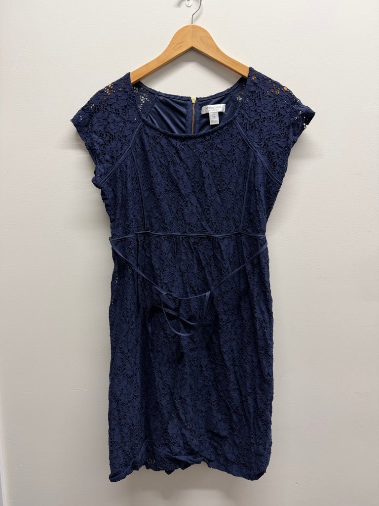 Motherhood Maternity Lace Overlay Dress – M | Blue - Nest and Sprout - Consignment