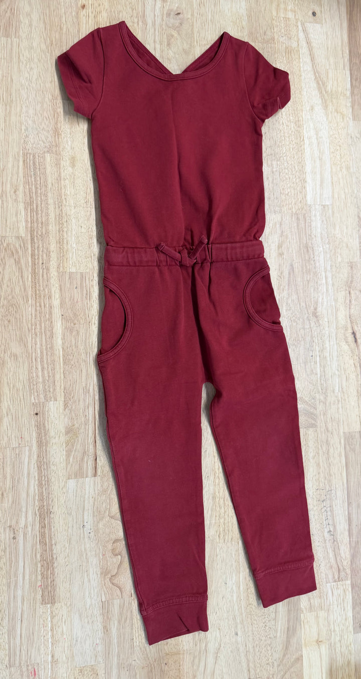 Peekaboo Beans Red Romper Long Leg | Size 3
