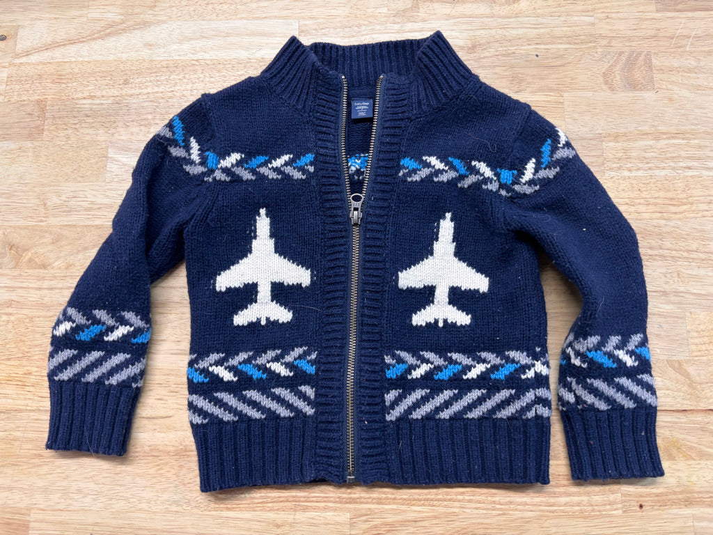 Gap Sweater – Size 2T (Blue with Airplanes)