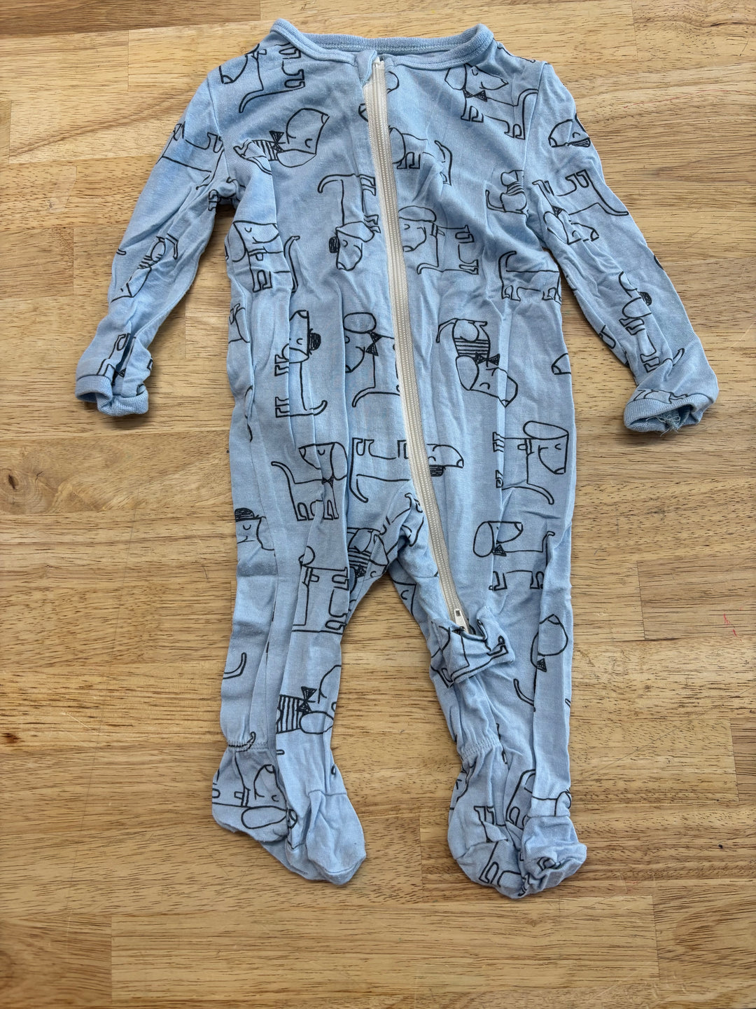 Silkberry Blue Puppy Print SLEEPER | Size NB–3M