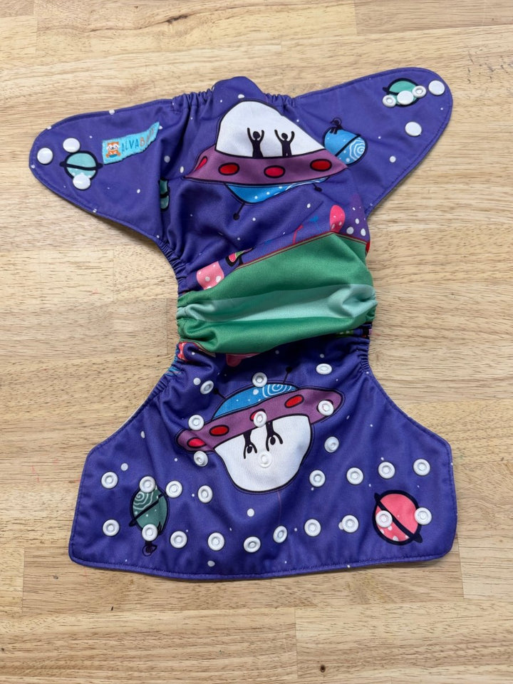 Alva Baby Pocket Cloth Diaper | Space Print - Nest and Sprout - Consignment