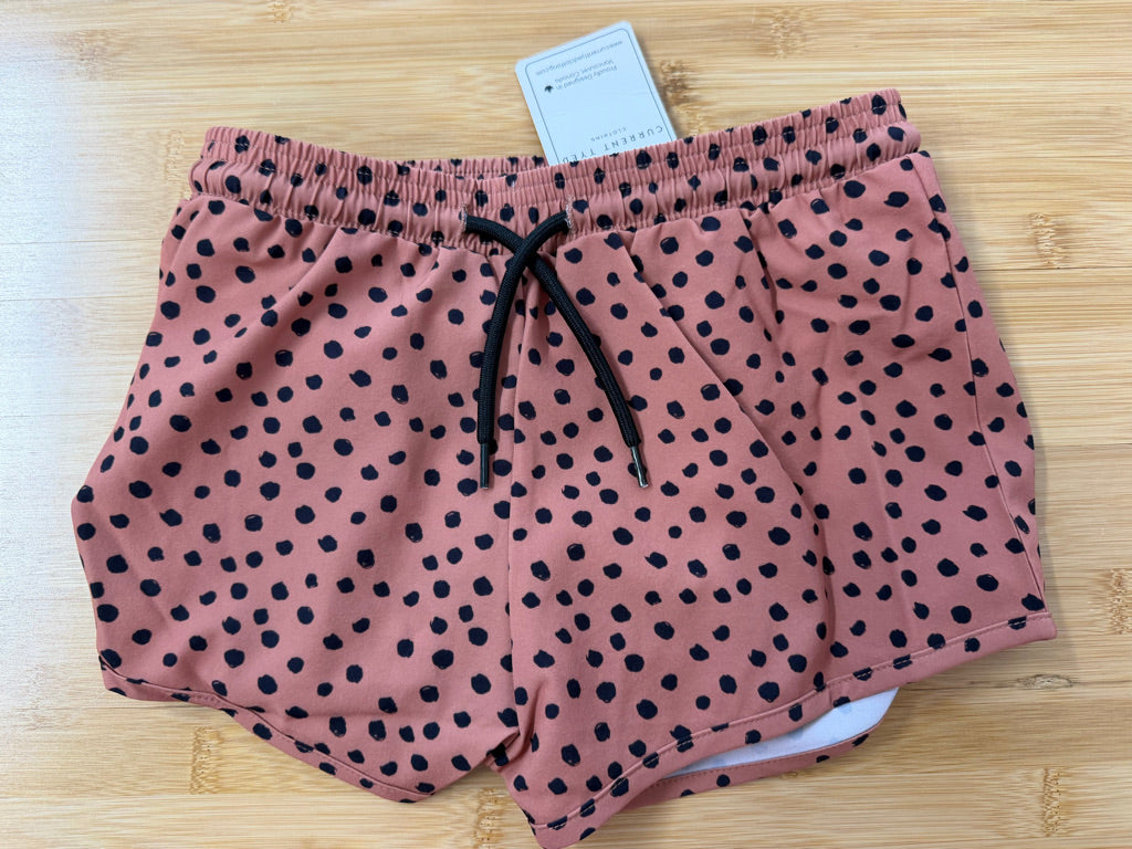 Current Tyed Clothing Swim Shorts – 8/9 | Black Polka Dot Brown | NWT