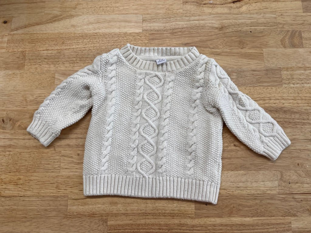 Janie & Jack 3–6M White Cable Knit Sweater - Nest and Sprout - Consignment