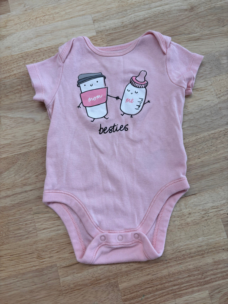 Old Navy 3-6M Bodysuit - Pink 'Mom & Me Besties'