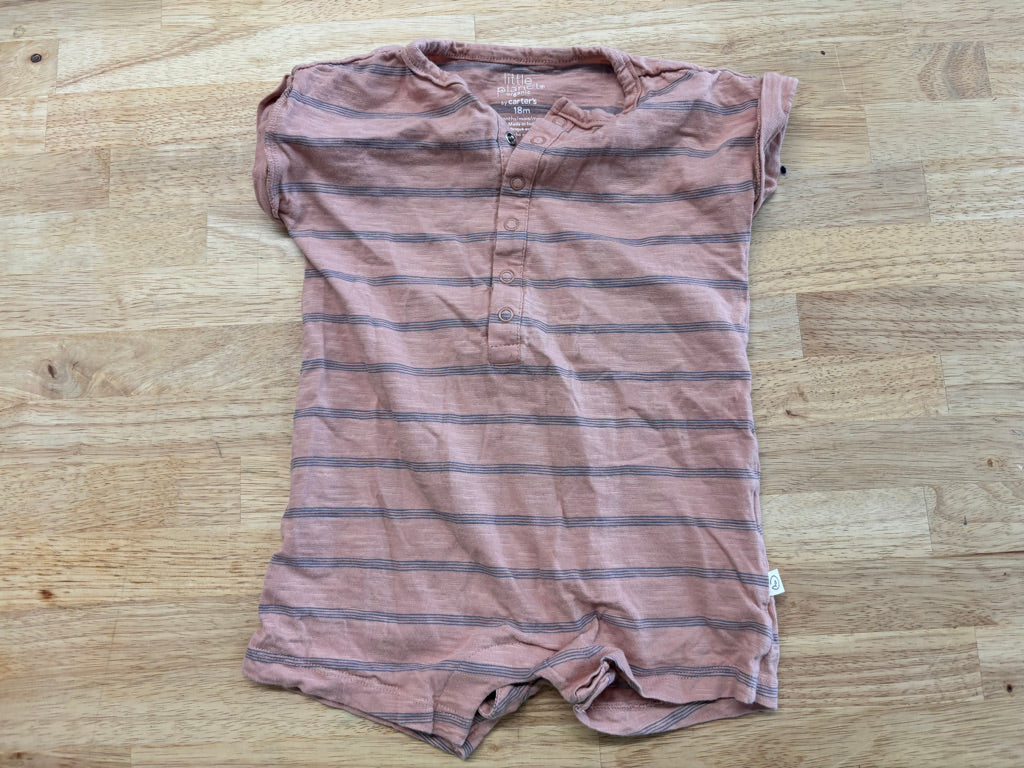 Little Planet Organic Romper – Size 18M Salmon
