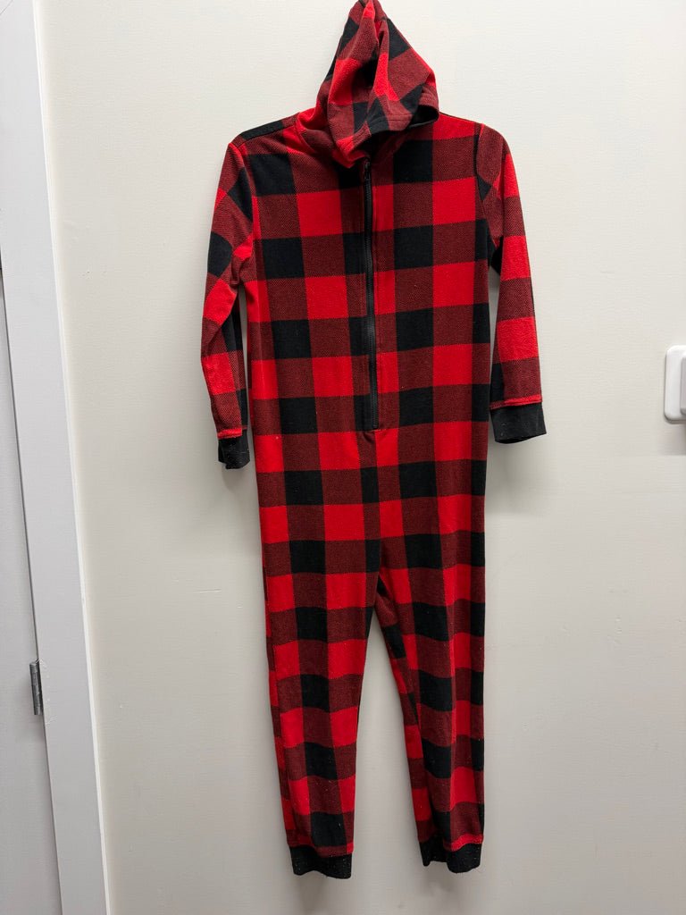 Old Navy Plaid Fleece Hooded One-Piece – 10/12 | Unisex | Play - Nest and Sprout-Consignment