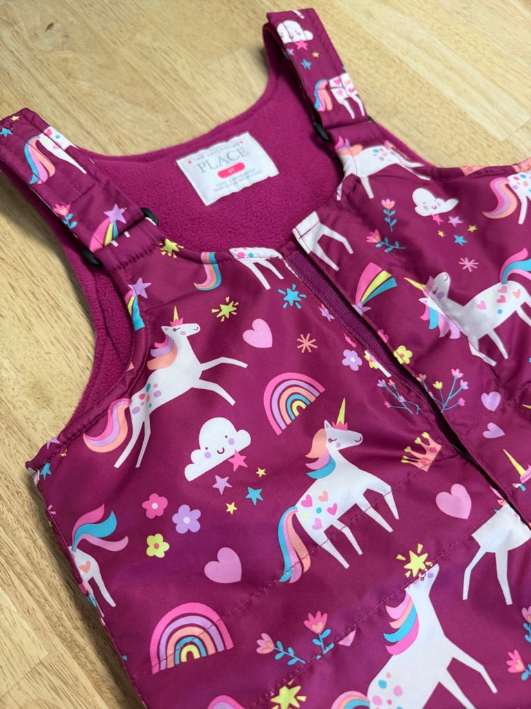 The Children’s Place Unicorn Bib Snow Pants | Size 4 Like NEw - Nest and Sprout - Consignment