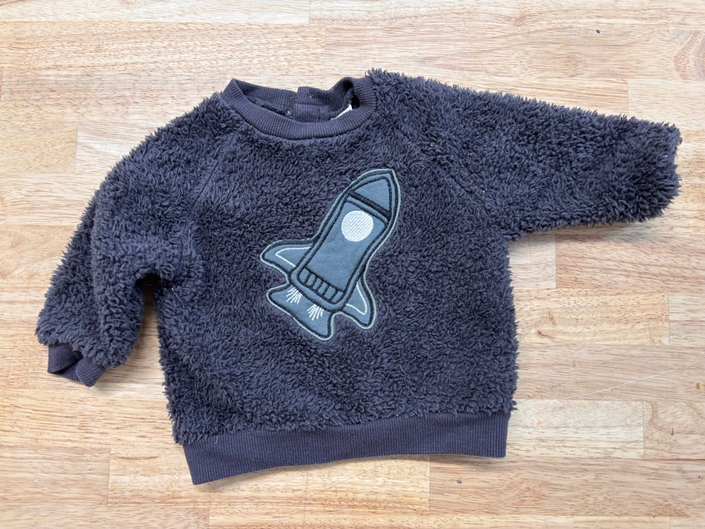 PL Baby Sherpa Sweater – Charcoal (6M)