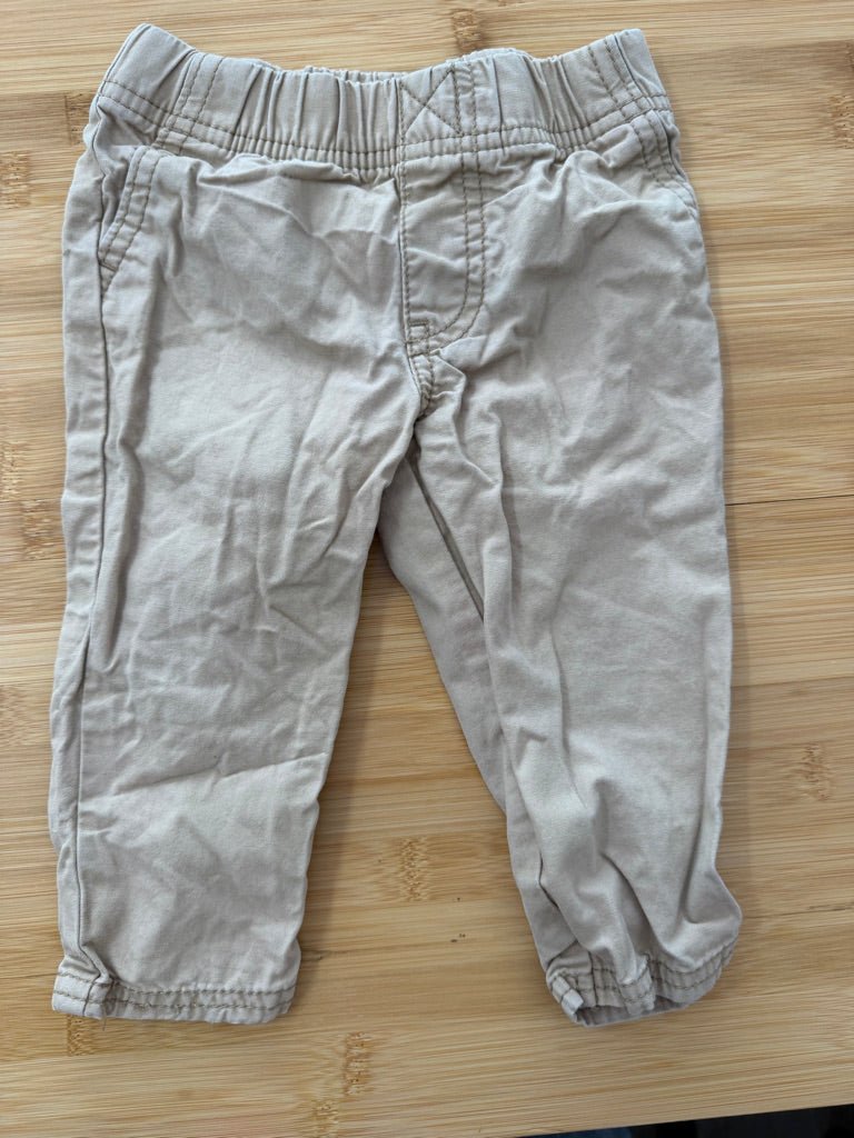 Carter's Khaki Pants – 12M | Beige Elastic Waist - Nest and Sprout-Consignment