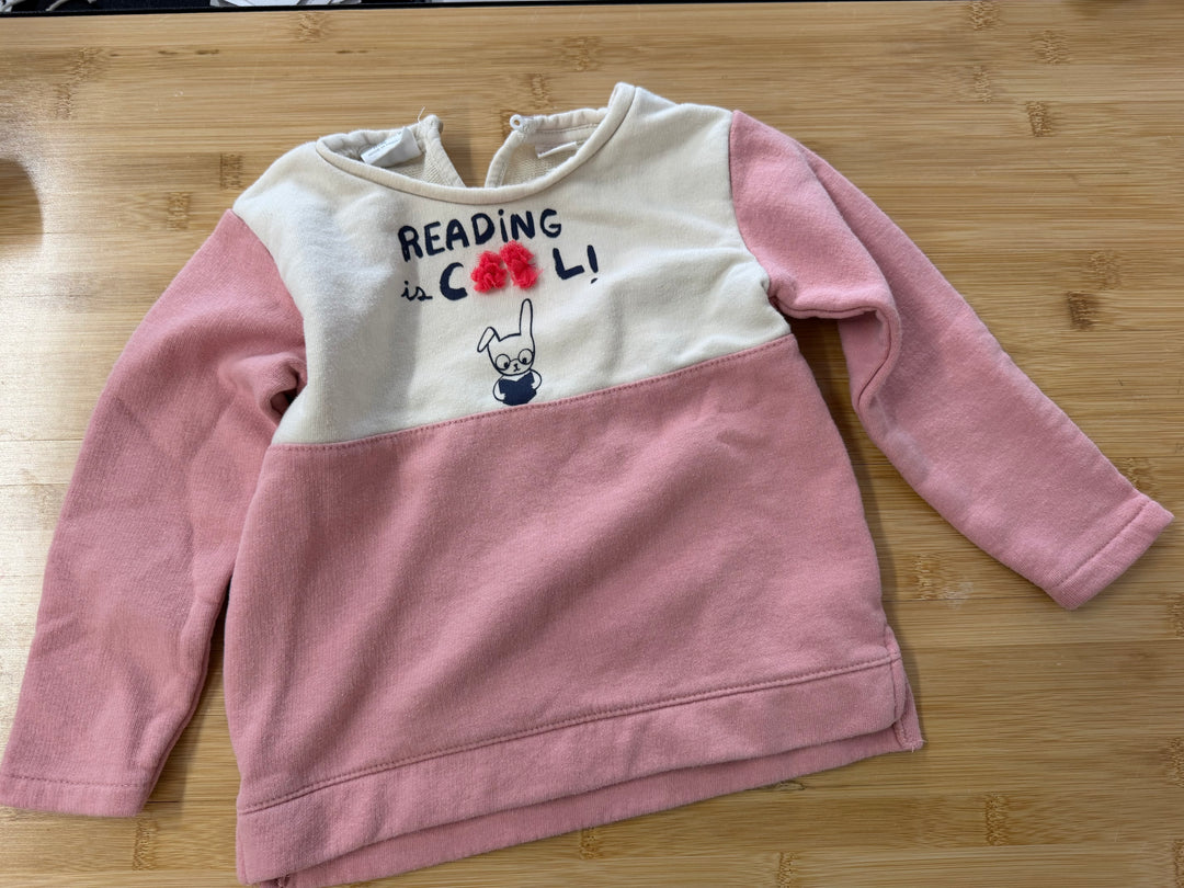 Zara reading is Cool Graphic Sweatshirt – 3–4Y | Pink & Cream