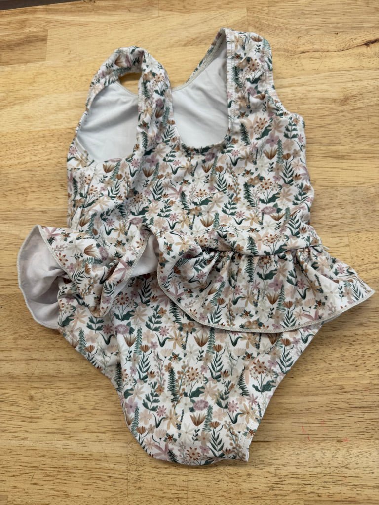 Current Tyed Ruffle Swimsuit – 12–24M | Wildflower Print Snap Crotch - Nest and Sprout - Consignment