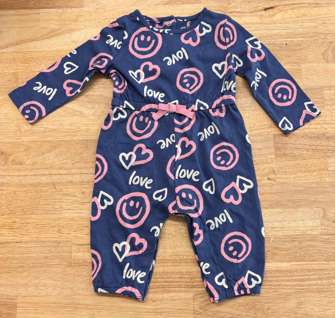 Joe Fresh 3–6M Romper – Graffiti Smiley Print LIKE NEW