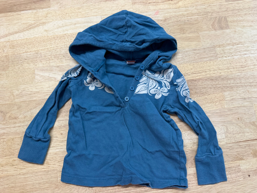 Tea Collection Blue Floral Quarter-Button Hoodie – 2 | Play