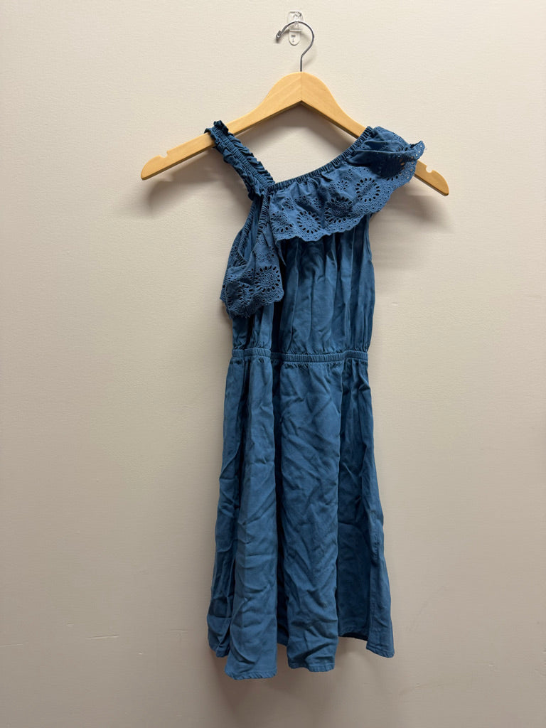 George Tank Dress – 12 | Blue Ruffle Neckline