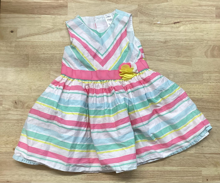 Carters 24M Dress – Pink/Blue/Yellow Striped