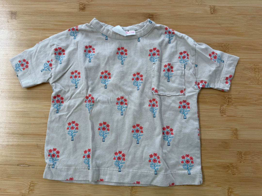 Zara Floral Oversize Shirt – 12–18M | Cream