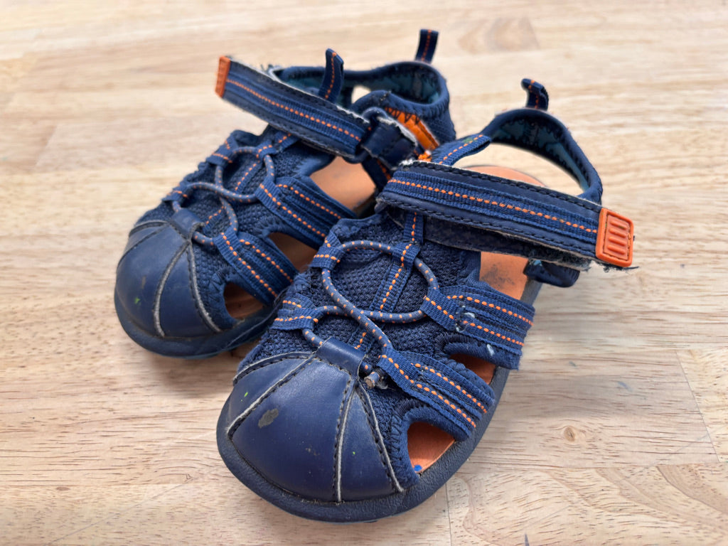Carters Size 7 Sandals – Blue & Orange