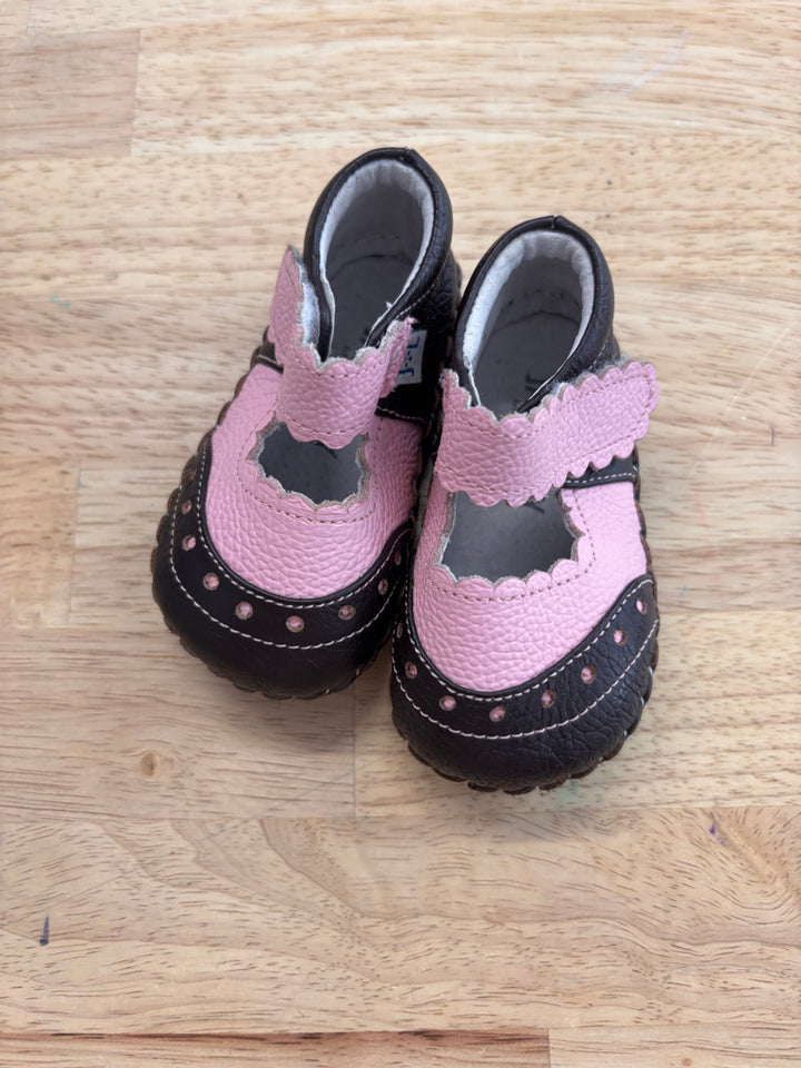 Jack & Lily Leather Early Walkers - Pink/Brown