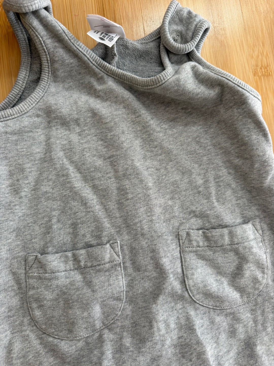 Hannah Andersson Dungarees – 2T (85cm) | Light Grey | Button-Up Snaps