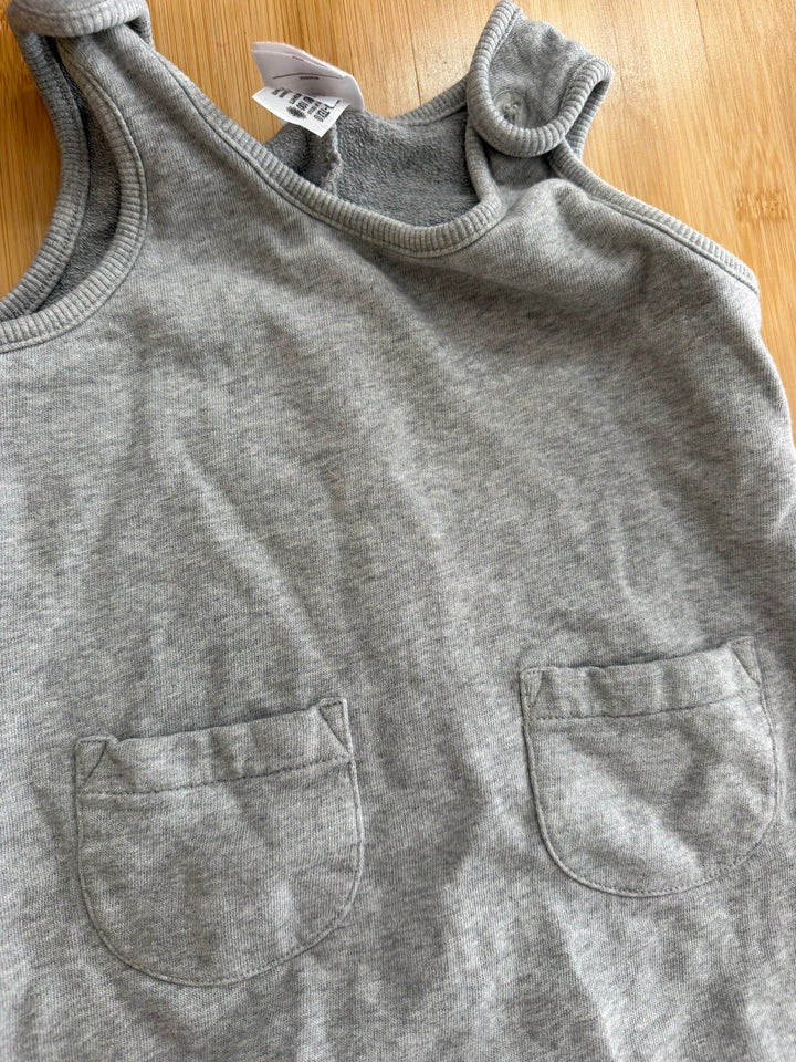 Hannah Andersson Dungarees – 2T (85cm) | Light Grey | Button-Up Snaps