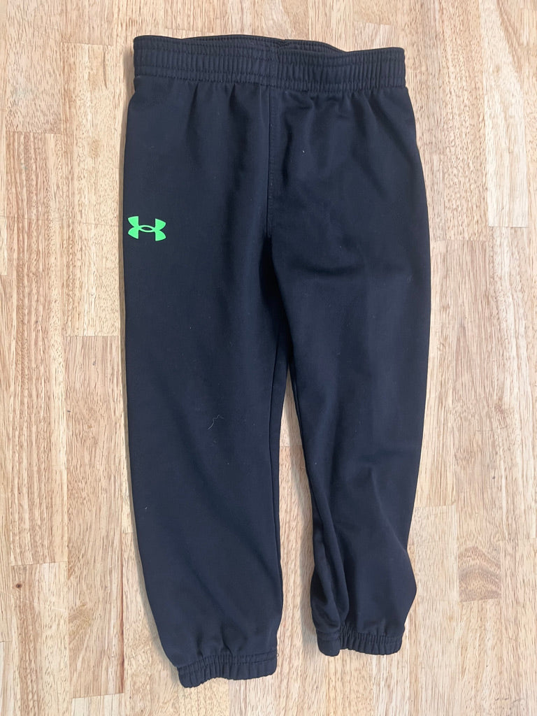 Under Armour Track Pants – 24M | Black Green Logo Elastic | Play