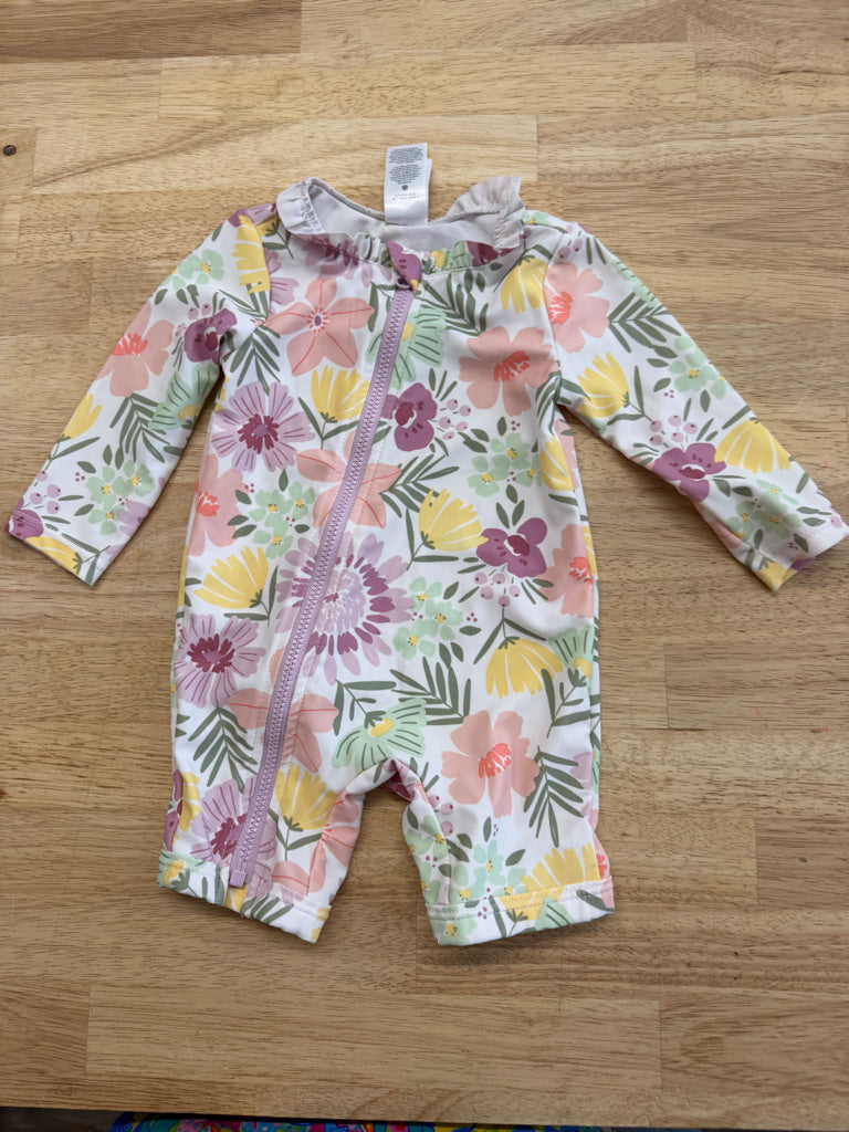 Carter's One-Piece Swimsuit – 3M | Burgundy Orange Pastel Floral