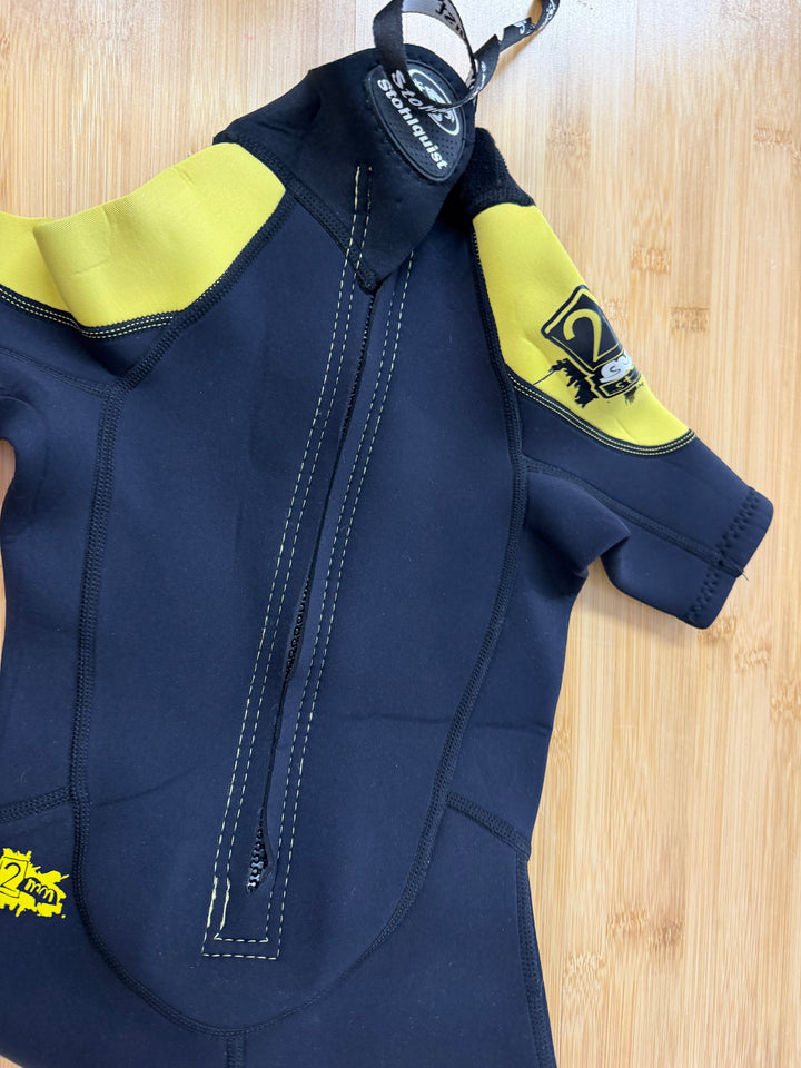 Stohlquist Wet Suit – Youth Child XS | Black and Yellow | 2mm Super Stretch