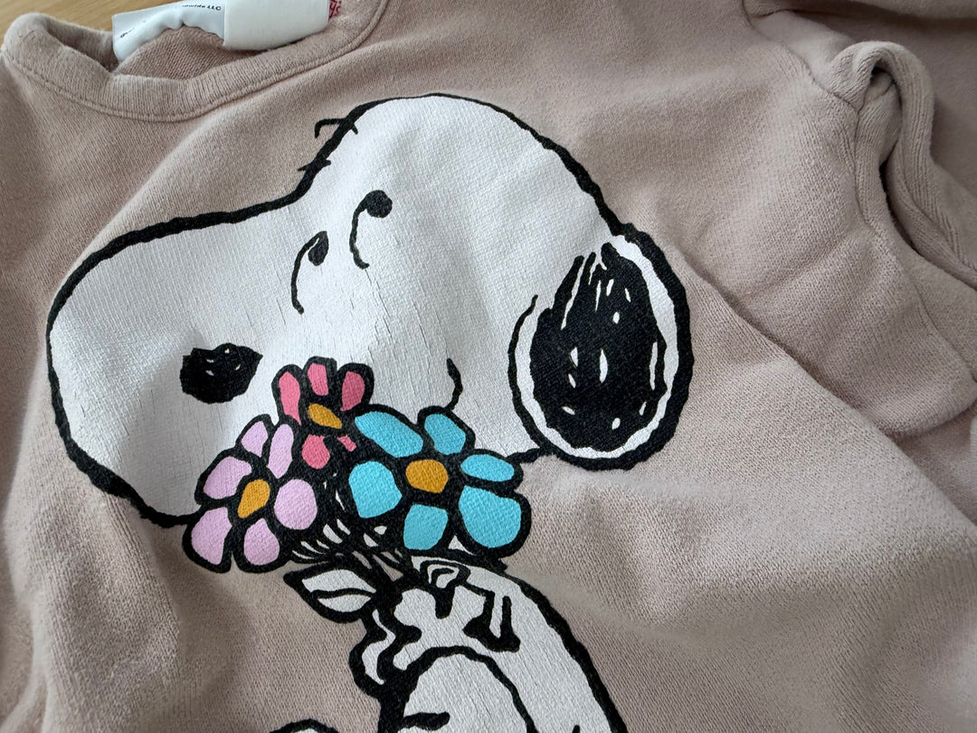 Zara Peanuts Graphic Sweatshirt – 18–24M | Light Pink | Play