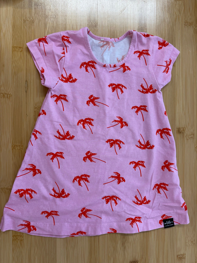 Cotton Elastane Dress – 2 Est. | Pink Red Palm Trees