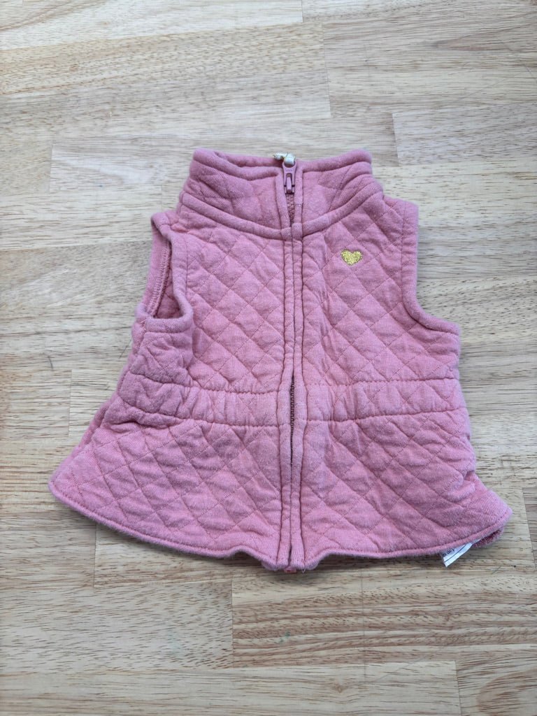 Carter’s NB Quilted Vest – Pink - Nest and Sprout - Consignment