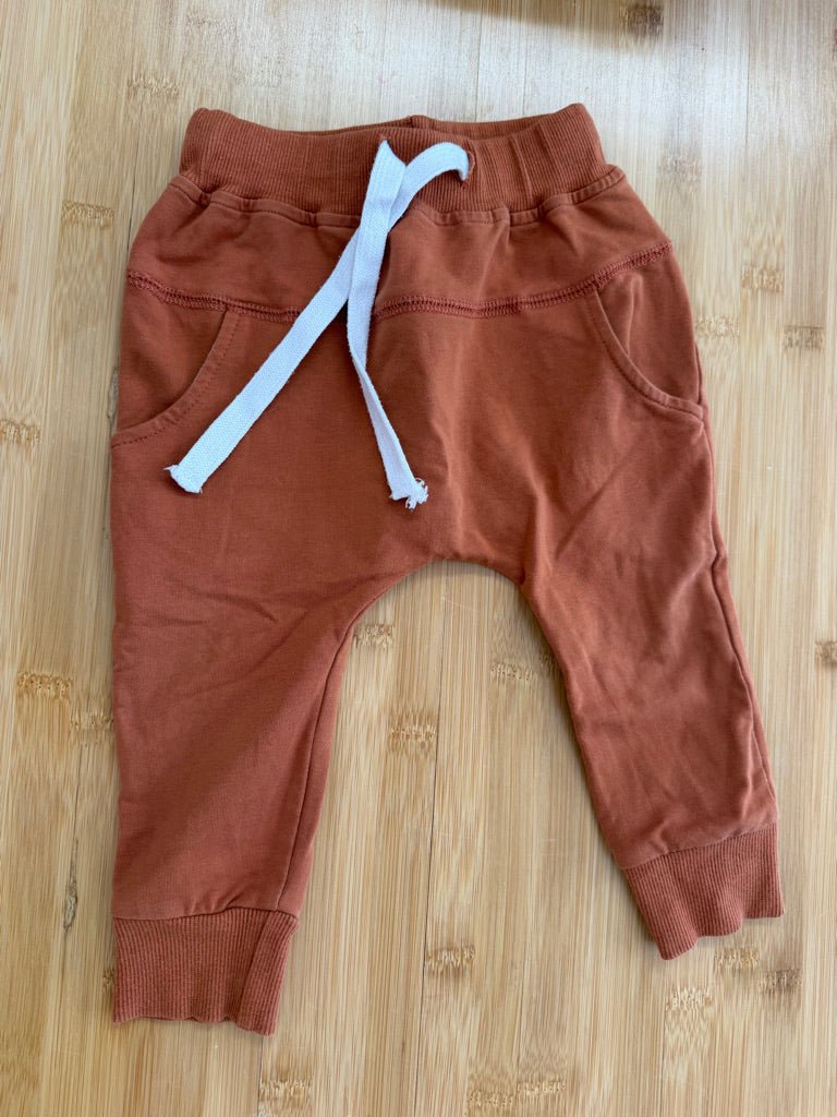 Little Bipsy Burnt Orange Harem Jogger – 12–18M - Nest and Sprout-Consignment