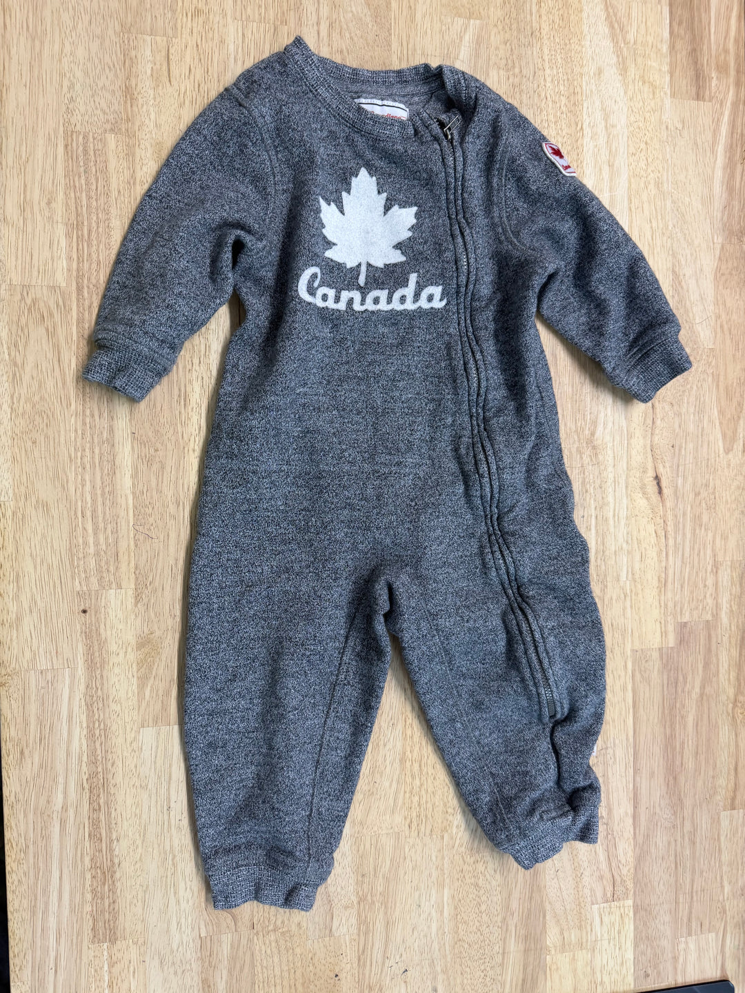 Canadiana Heathered One-Piece Sweatshirt Romper – 18–24M
