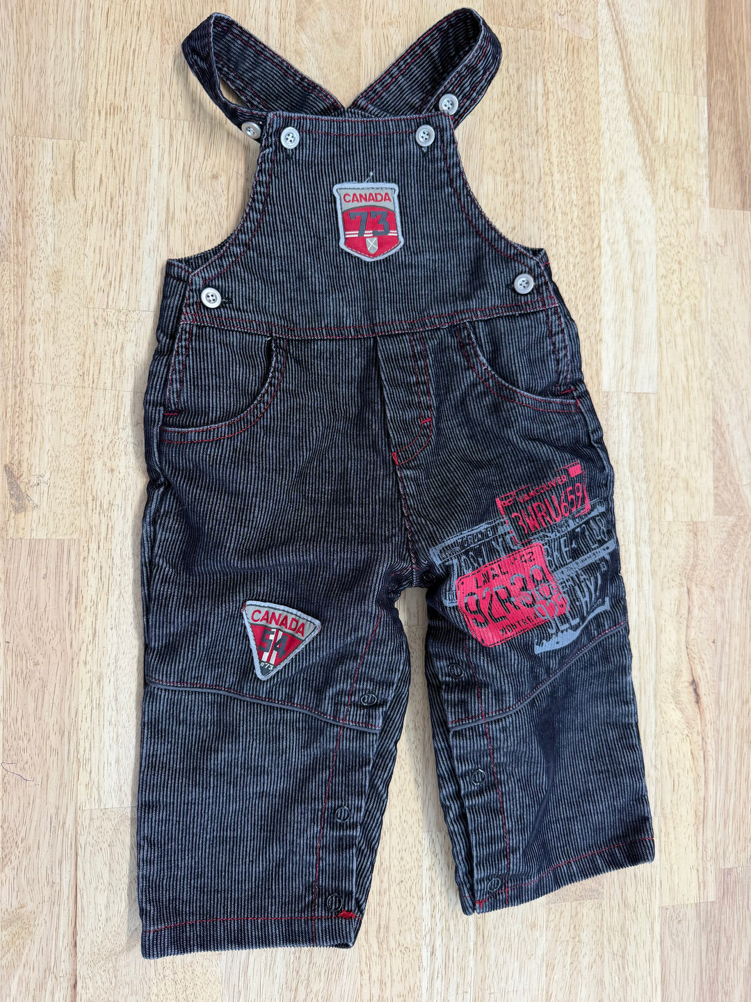 Black Corduroy Canada Overalls – 12M