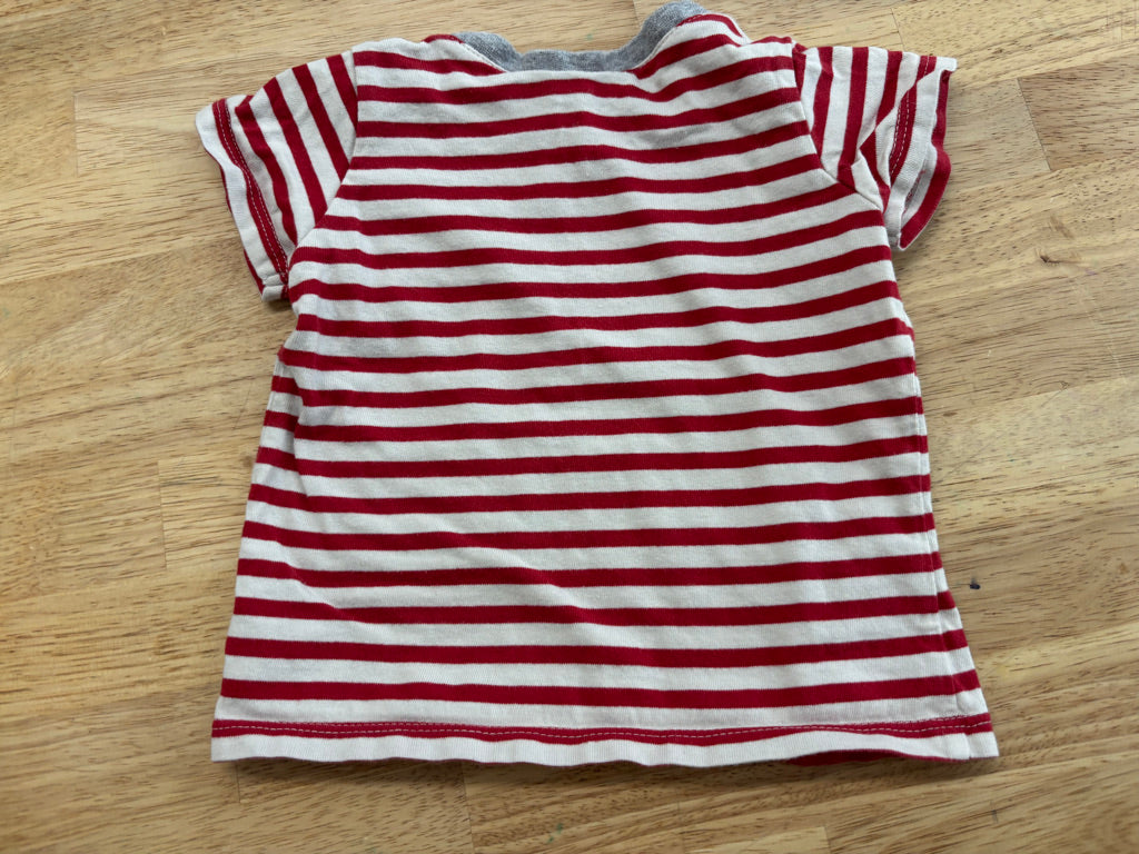 Souris Mini 6 Month Sailor Shirt Red and White