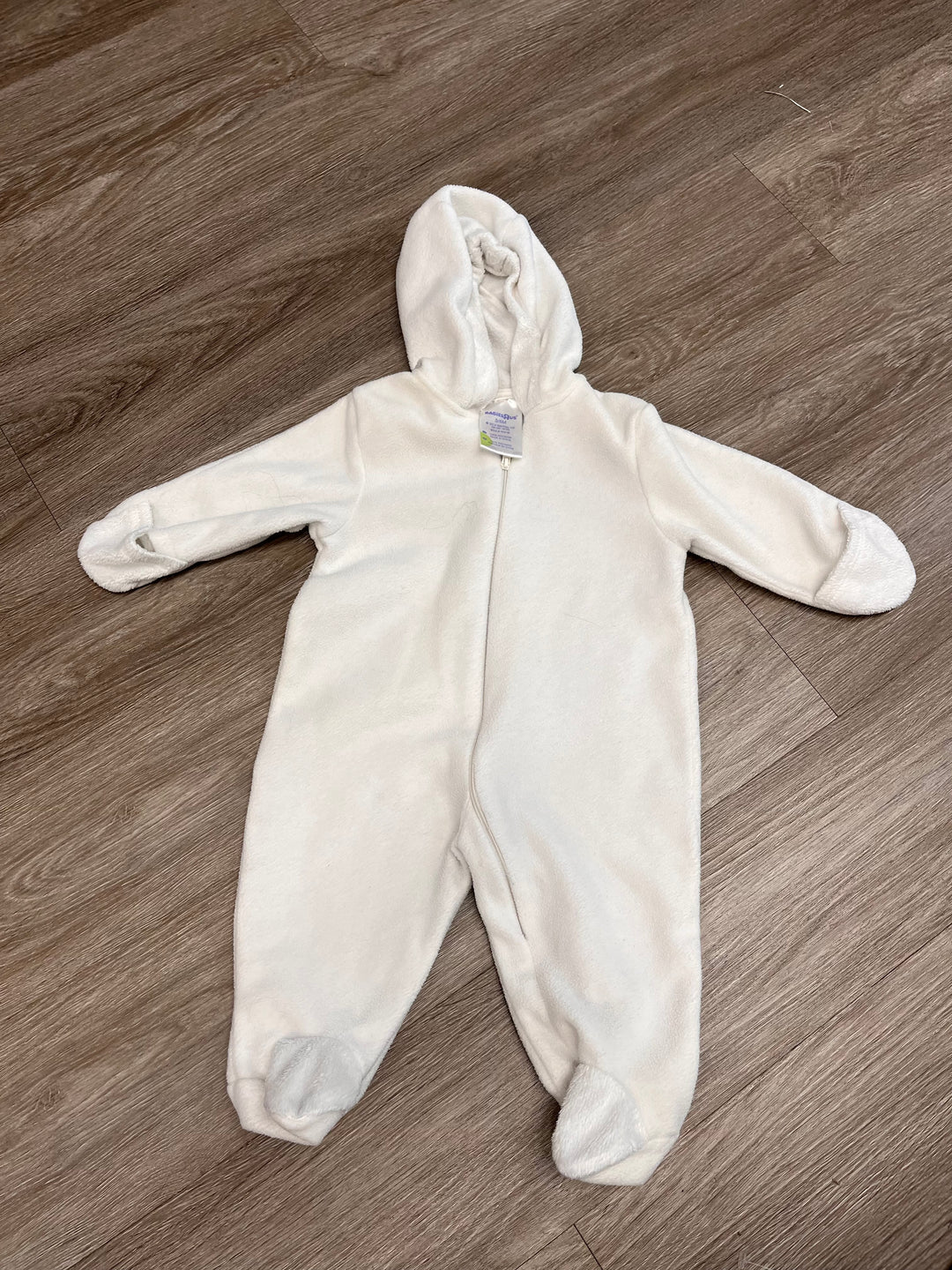 Babies“R”Us 3–6M White Fleece Bunting – Footed