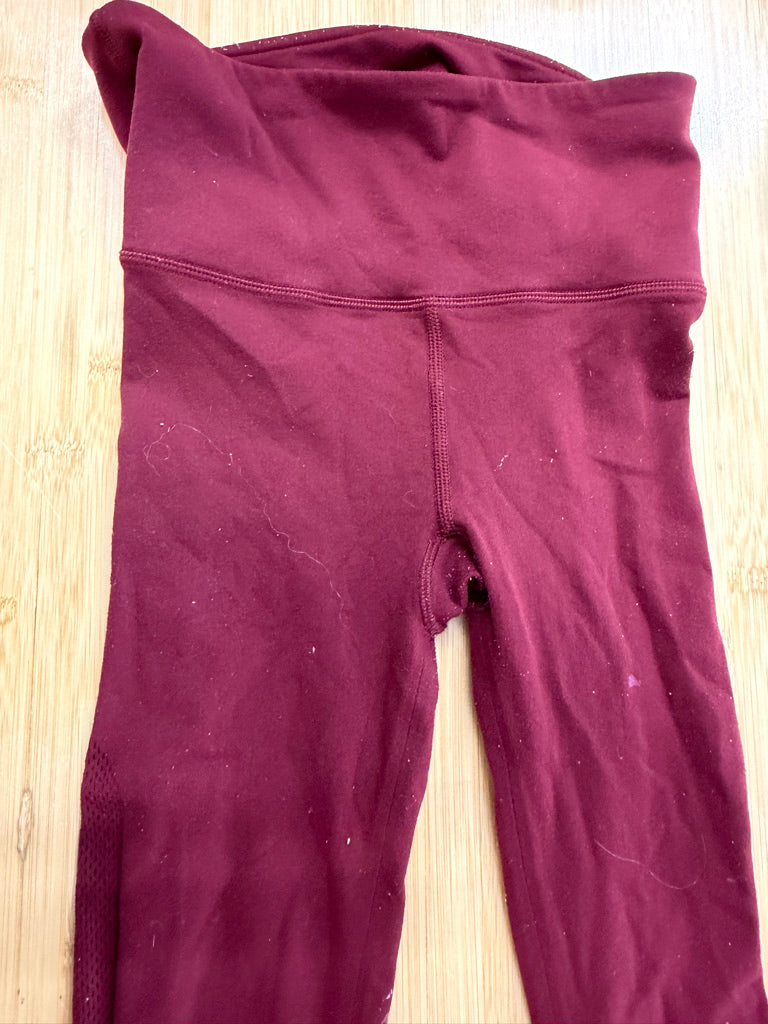 Lululemon Active Mesh Leggings – XS | Burgundy | Play