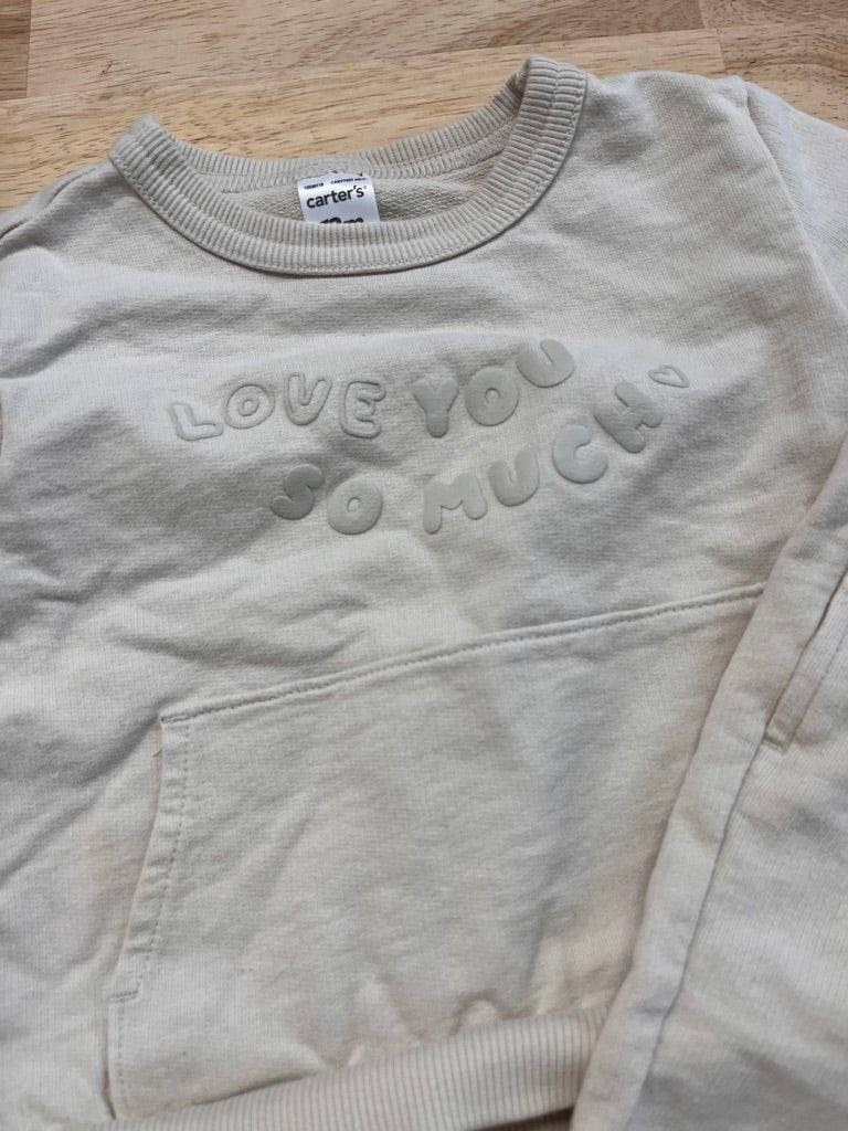 Carters 12M "Love You So Much" Sweatshirt - Nest and Sprout - Consignment