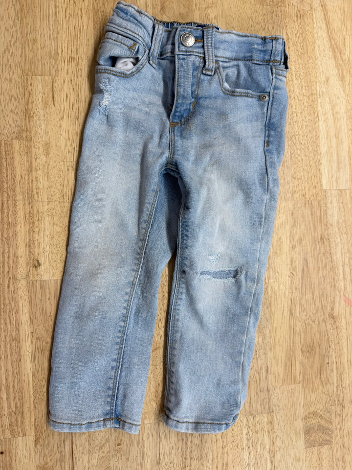 Old Navy Skinny Jean – 2 | Light Wash | Adjustable Waist | Distressed