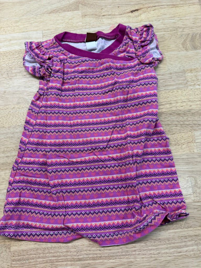 Tea Collection Heart Print Geometric Dress – 12–18M | Pink Stitched Style - Nest and Sprout-Consignment