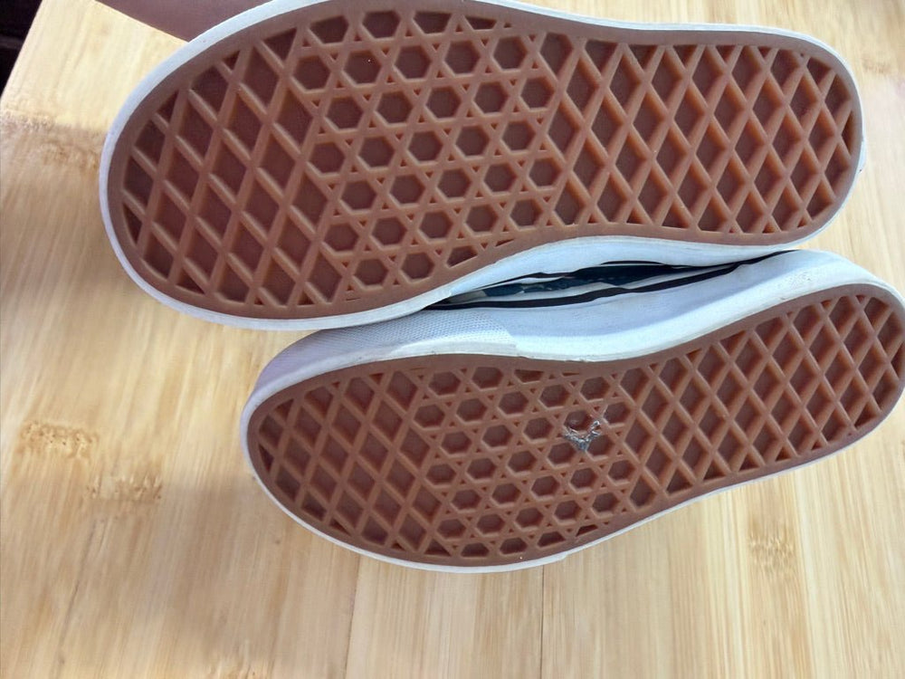 Vans Checker Slip-On Canvas Shoes – 12 (EU 30) | Blue & Cream - Nest and Sprout-Consignment