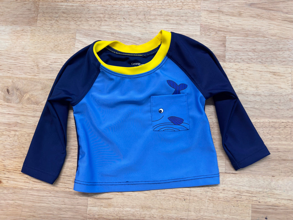 George 0-3 Month Rash Guard Long Sleeve Shirt
