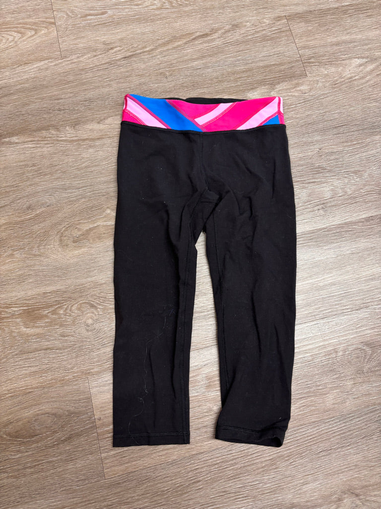 Ivivva Size 12 Cropped Leggings – Pink/Blue Waistband