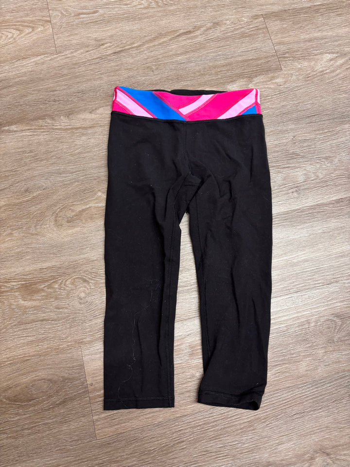 Ivivva Size 12 Cropped Leggings – Pink/Blue Waistband