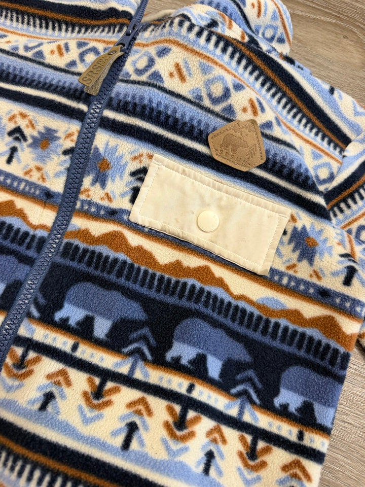 Souris Mini Fleece Jacket – 12 | Blue Bear Print