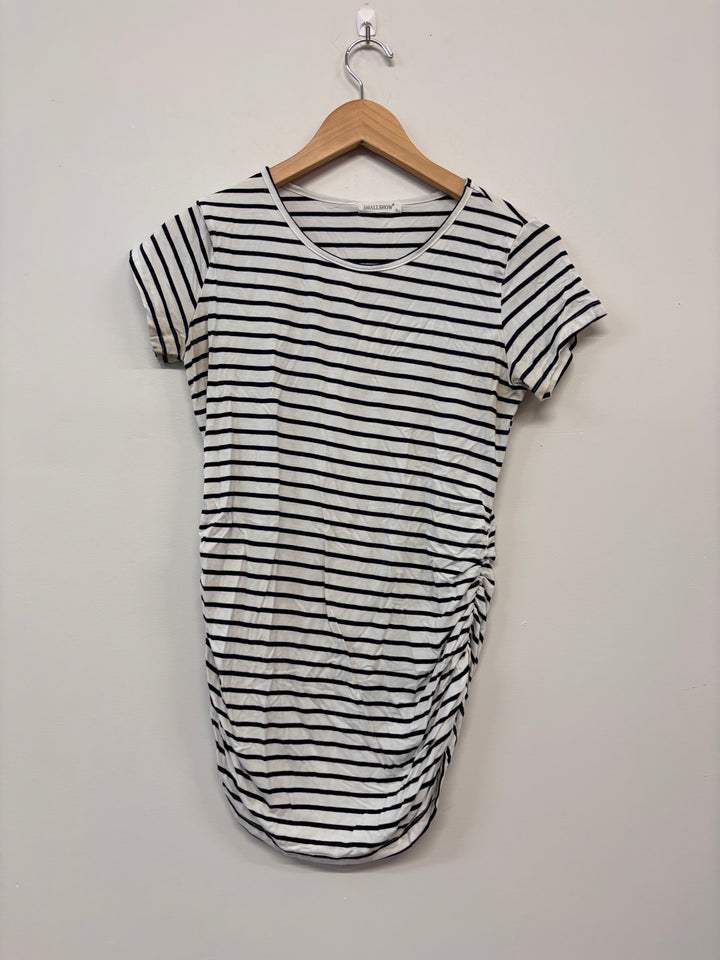 Small Show Maternity Top – Size M Black/White Stripe