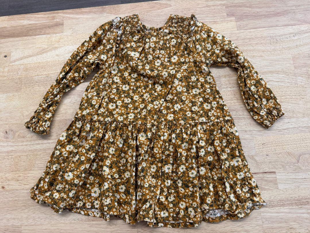 Old Navy Tiered Dress – 4 | Mustard Yellow Long Sleeve