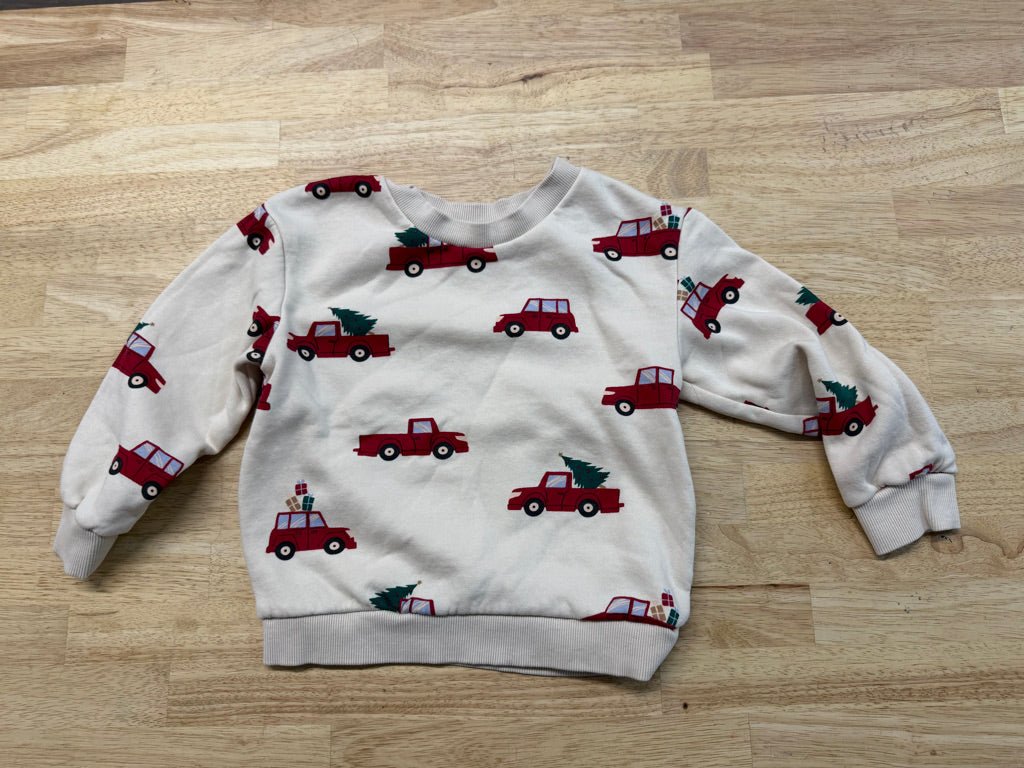 H&M Christmas Sweatshirt – 2/4 | Red Truck Graphic - Nest and Sprout - Consignment