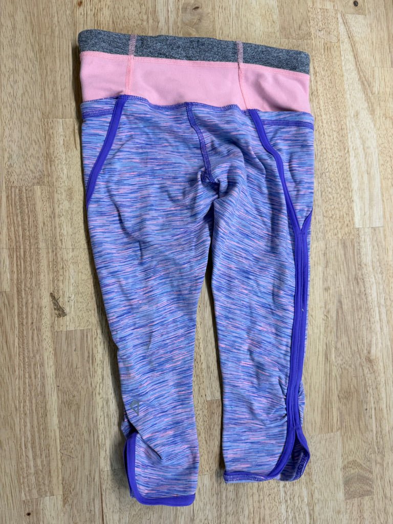 Ivivva Purple Capri Leggings – 8 | Pink & Grey Band - Nest and Sprout-Consignment